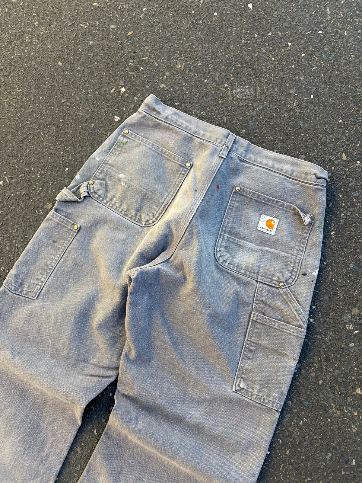Paint Splattered Grey Carhartt Double Knees
