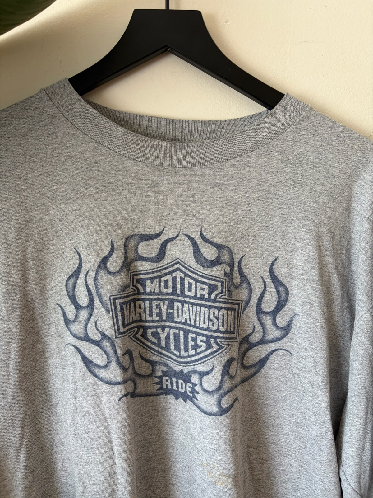 2000s Harley Blue Flame Emblem Long Sleeve