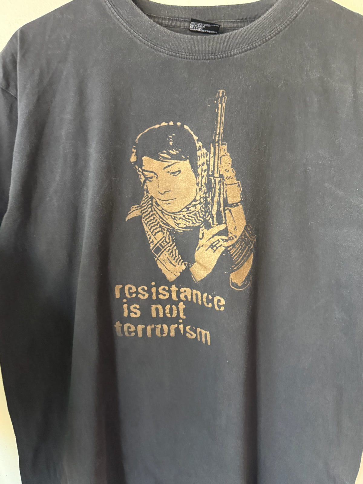 2000s Leila Khaled "Resistance Is Not Terriorism" Palestinian Liberation Shirt