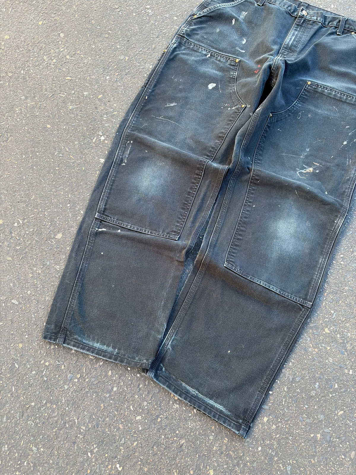 Black Paint Splattered Carhartt Double Knees