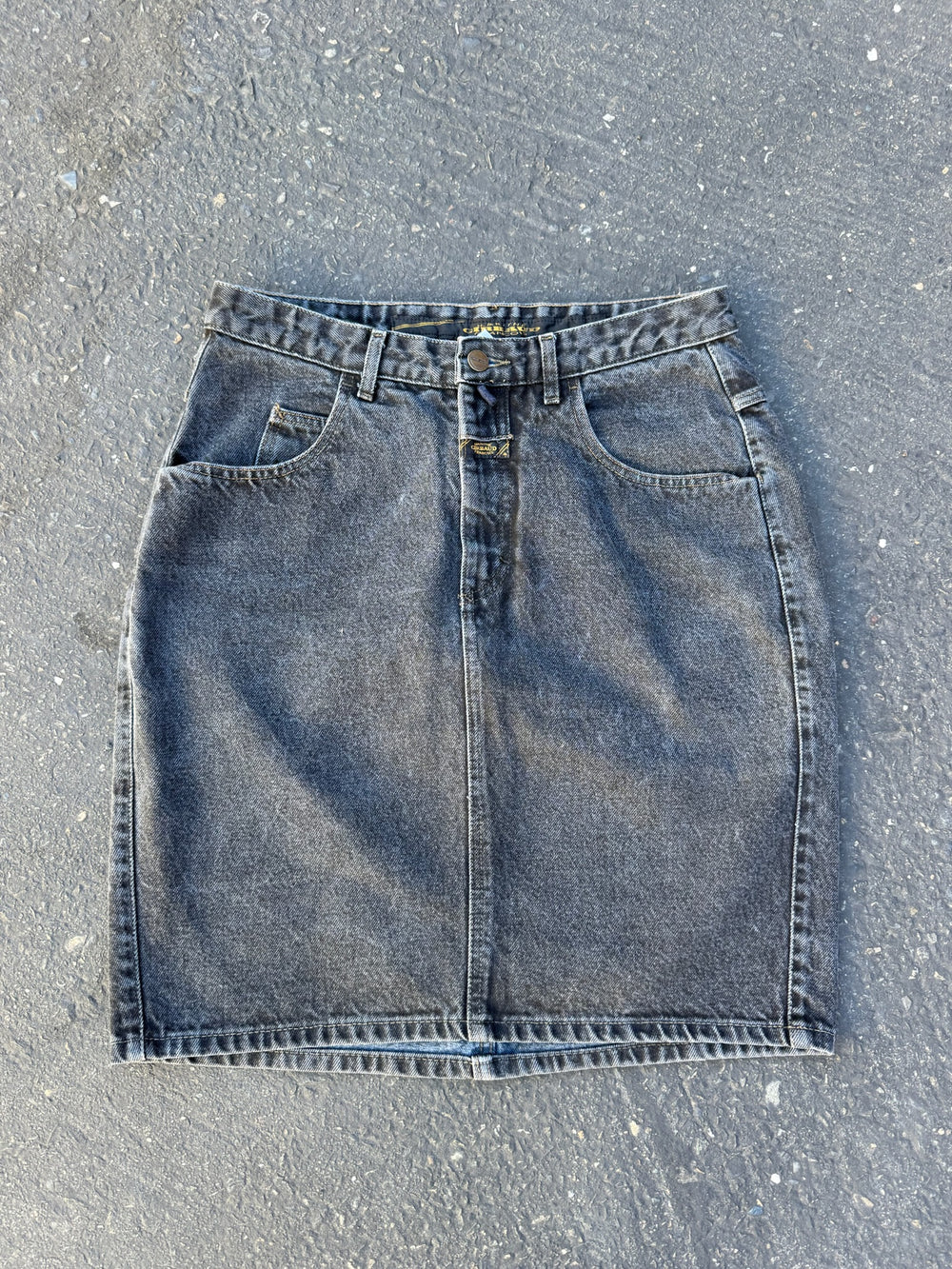 2000s MGF Black Denim Skirt