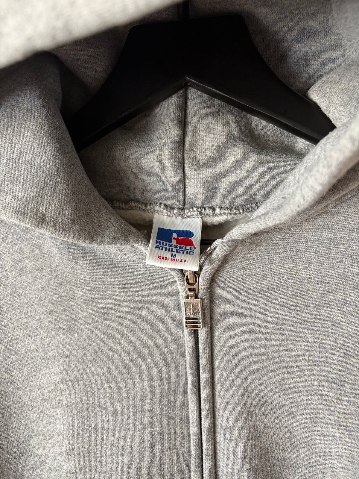 90s Made in USA Grey Russell Athletic Zip Up Hoodie