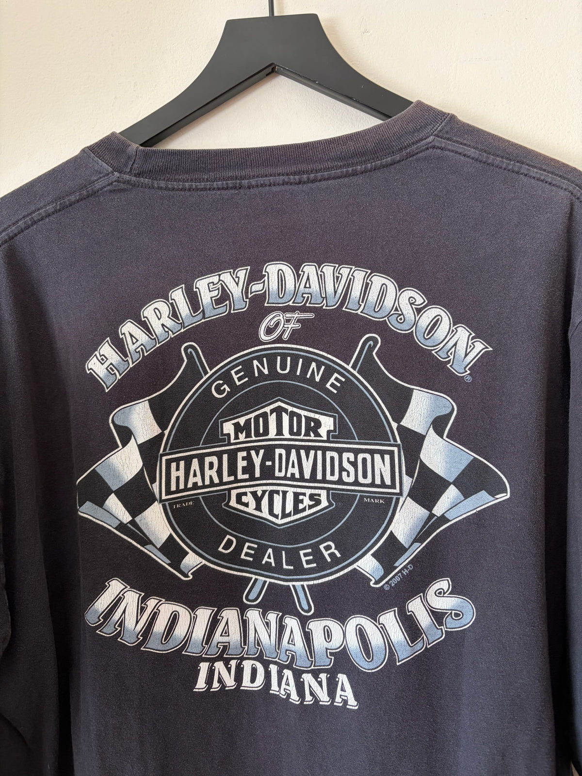 2000s Harley Black Flame Sleeve Shirt