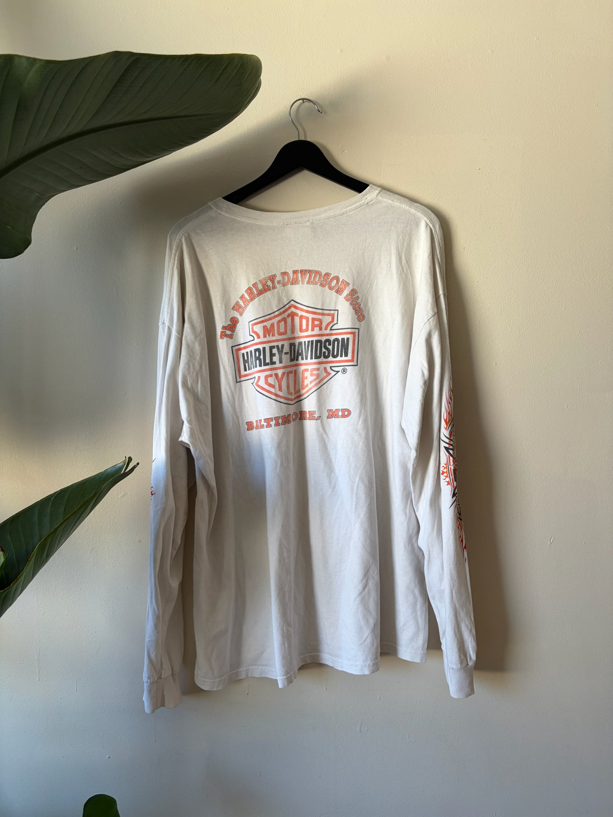 2000s Harley Tribal Flame Sleeve Shirt