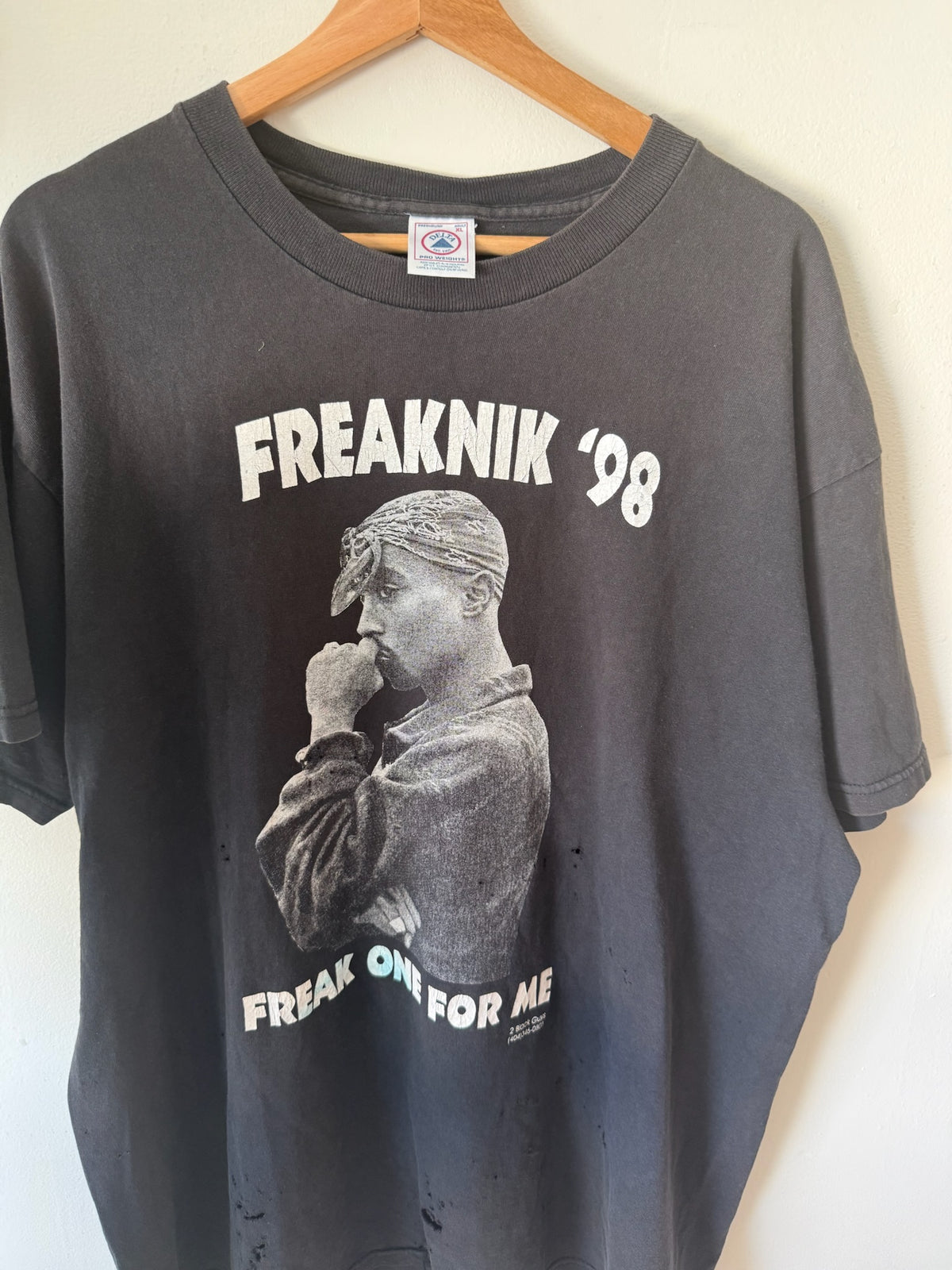 1998 Freaknik Tupac Thrashed Rap Tee
