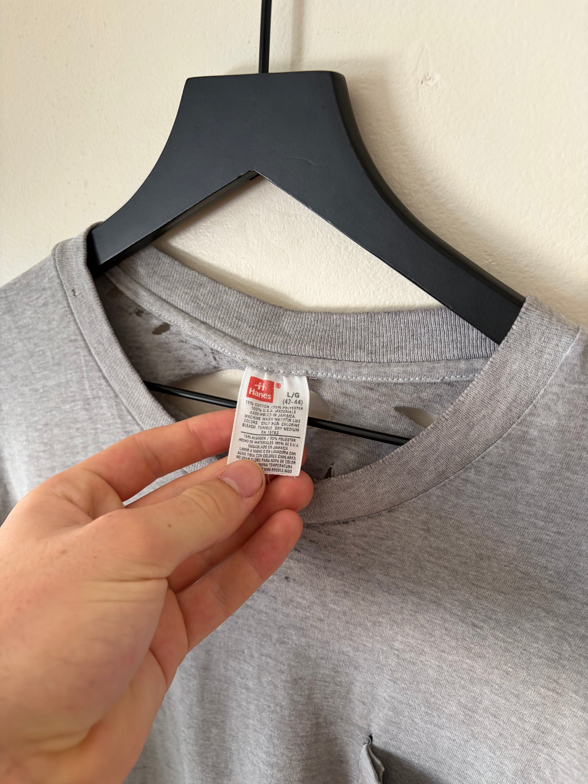 90s Thrashed Grey Pocket Tee