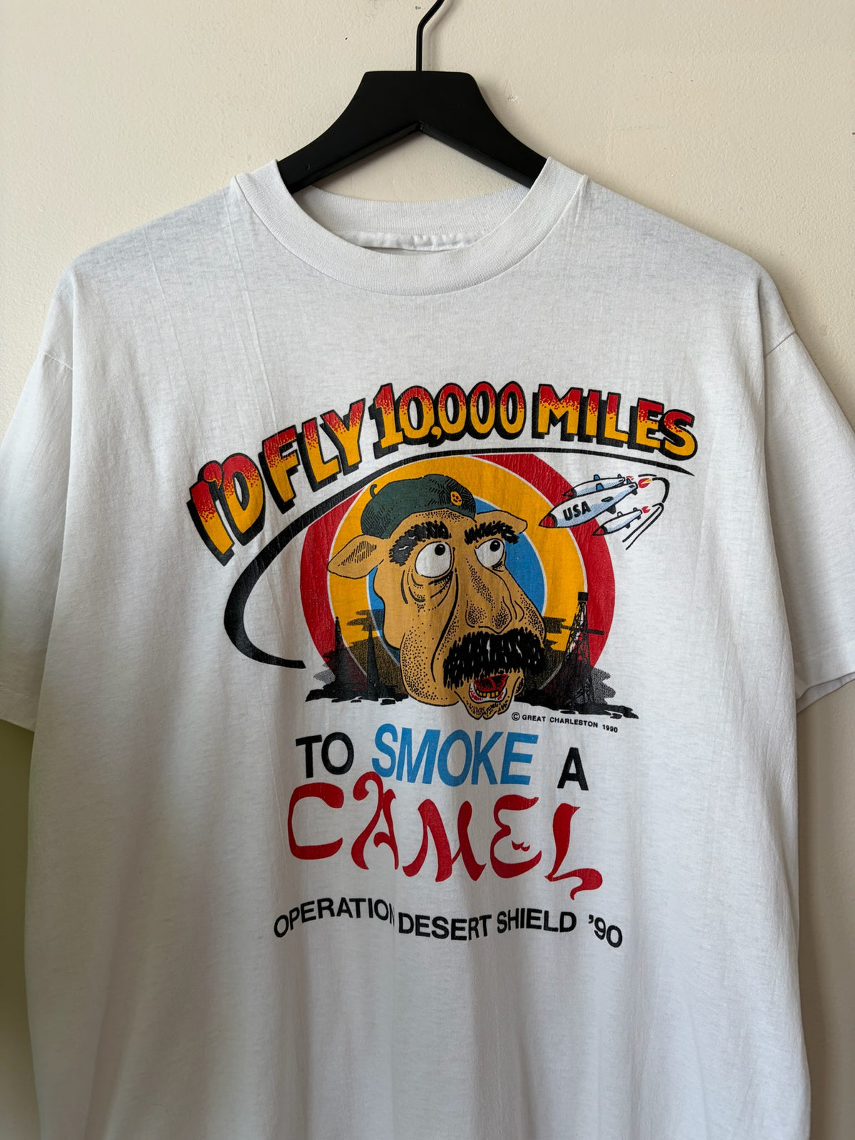90s Saddam Hussein "I'd fly 10,000 Miles to Smoke A Camel" Shirt