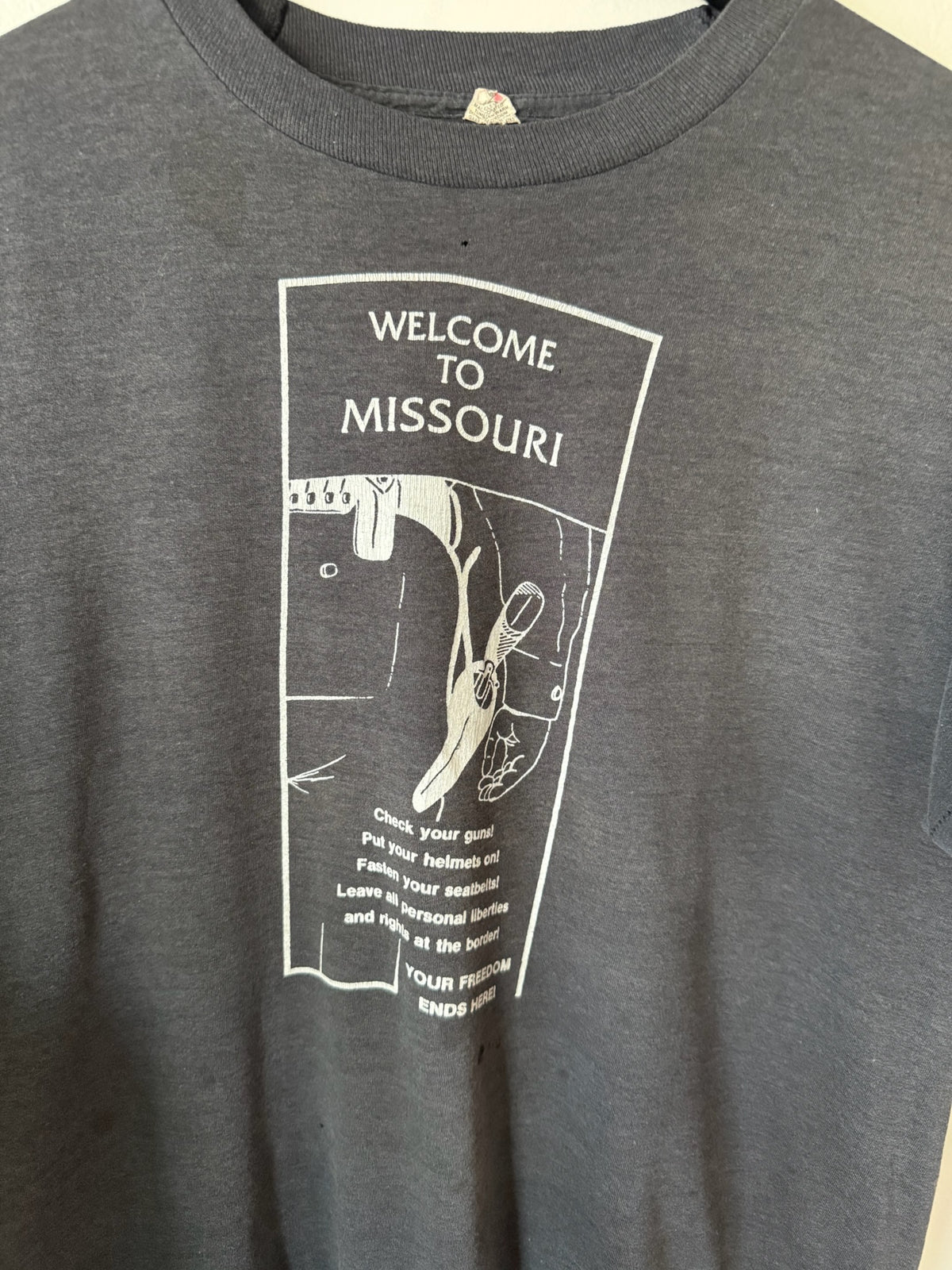 80s Welcome to Missouri Gun Shirt