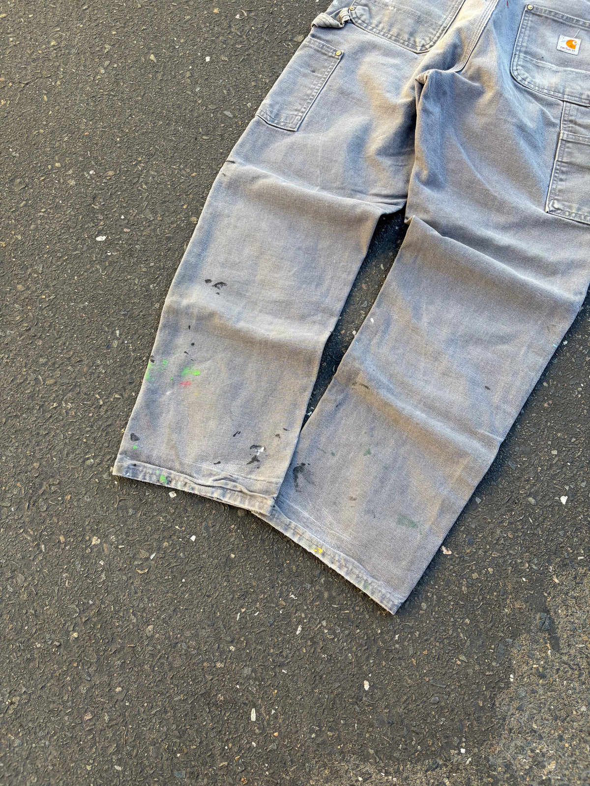 Paint Splattered Grey Carhartt Double Knees