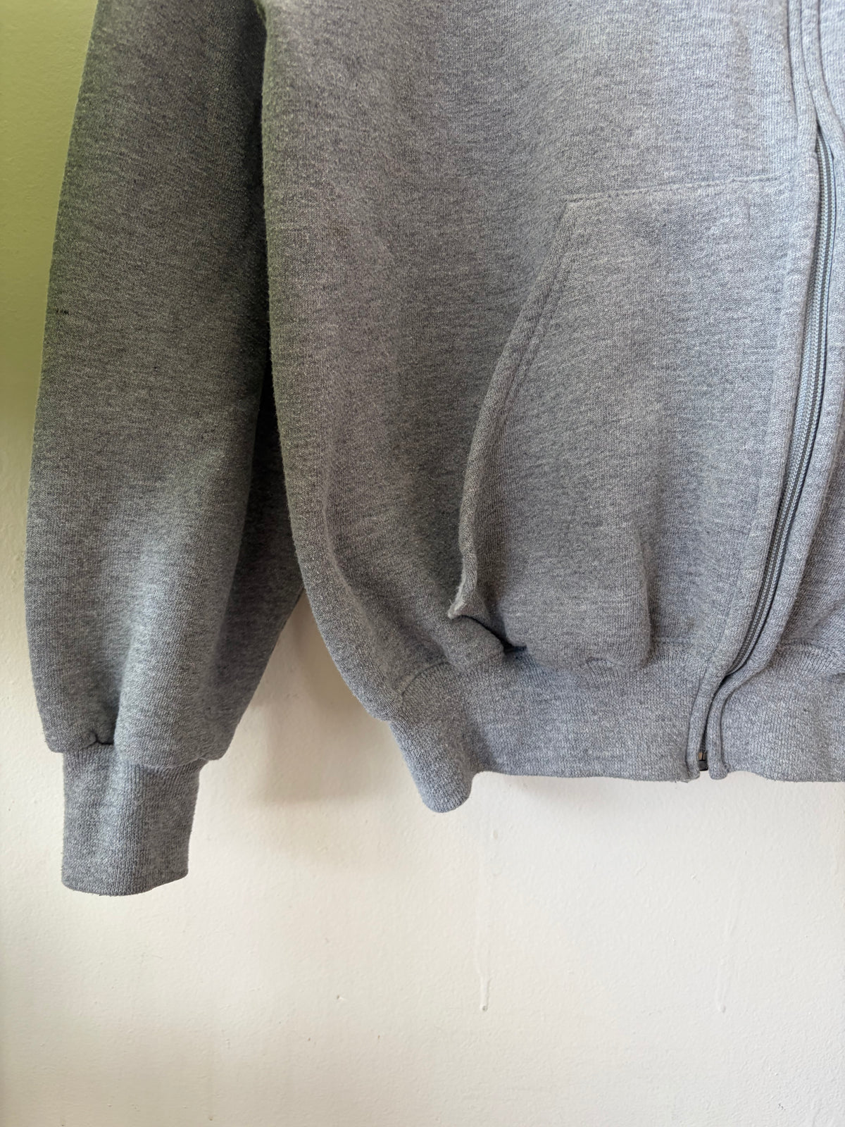 90s Made in USA Grey Russell Athletic Zip Up Hoodie